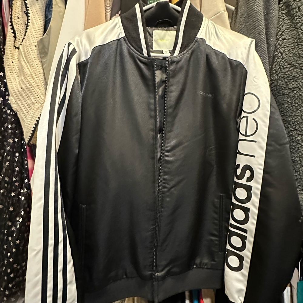 Adidas Neo Black and White Bomber Jacket